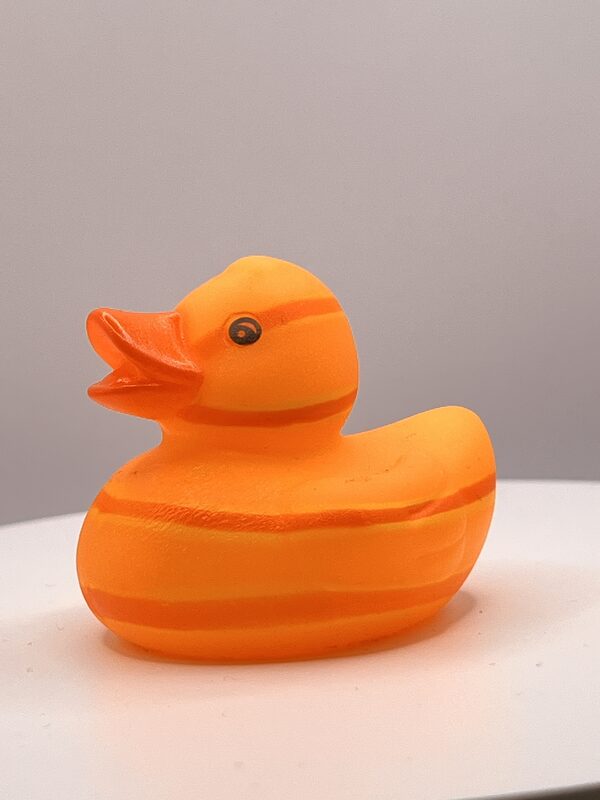 Yellow with Orange Hoops Rubber Ducks - Image 2