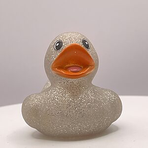 Silver Glitter Rubber Ducks