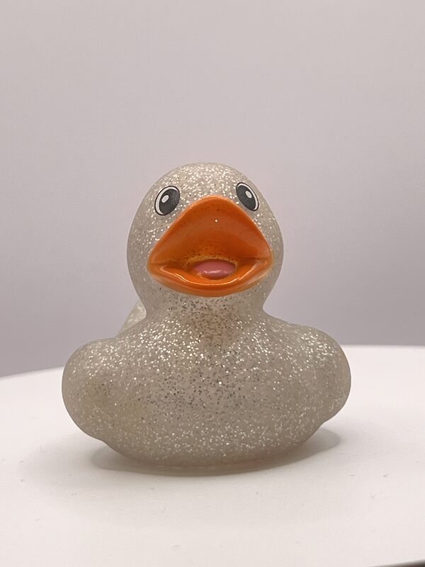 Silver Glitter Rubber Ducks