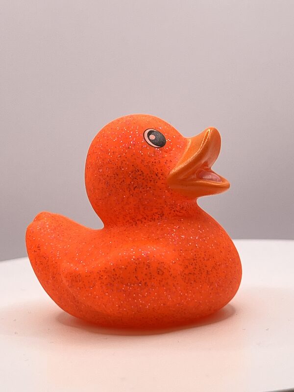 Orange With Orange Bill Glitter Rubber Ducks - Image 3