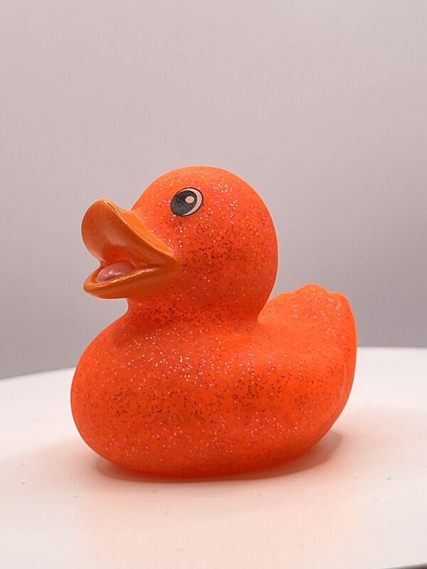 Orange With Orange Bill Glitter Rubber Ducks - Image 2