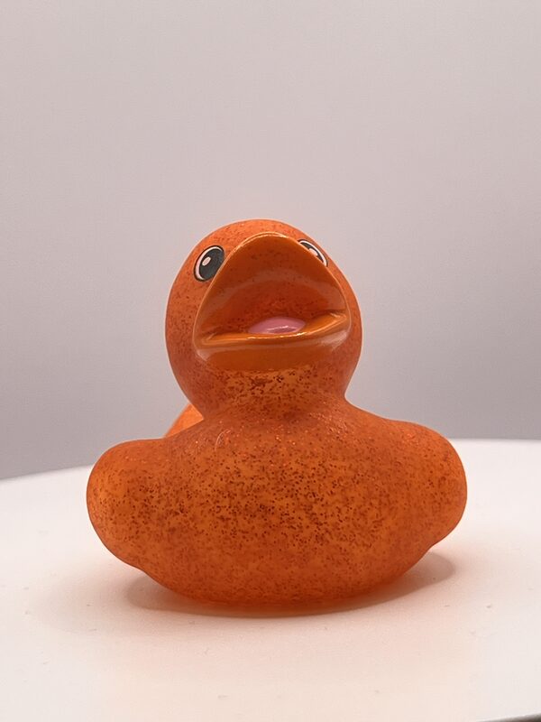 Dark Orange Glitter Rubber Ducks