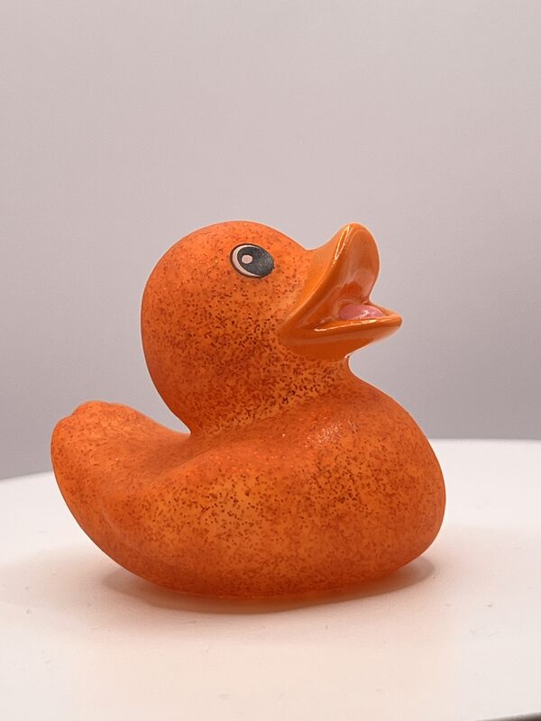 Dark Orange Glitter Rubber Ducks - Image 3