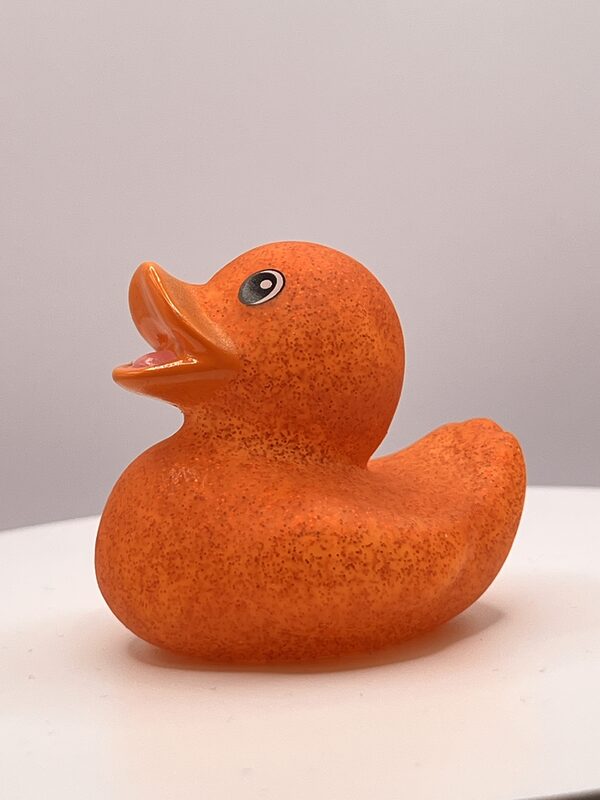 Dark Orange Glitter Rubber Ducks - Image 2