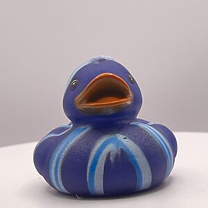 Blue with Light Blue and White Stripes Rubber Ducks