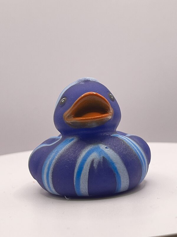 Blue with Light Blue and White Stripes Rubber Ducks