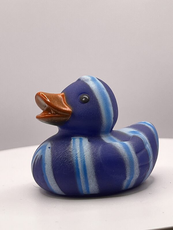 Blue with Light Blue and White Stripes Rubber Ducks - Image 2