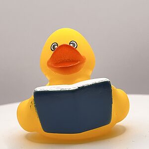 Yellow Bookworm Rubber Ducks