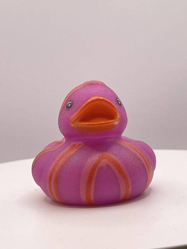 Purple with Red Stripes Rubber Ducks