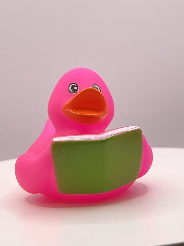 Pink Bookworm Rubber Ducks
