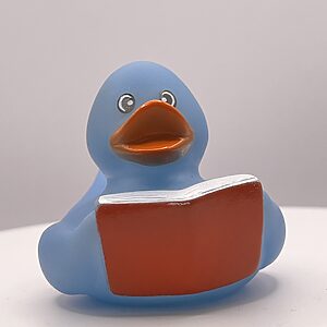 Blue Bookworm Rubber Ducks