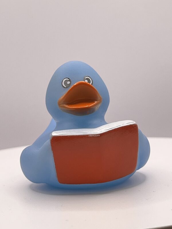 Blue Bookworm Rubber Ducks