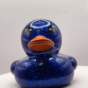 Blue Glossy Glitter Rubber Ducks