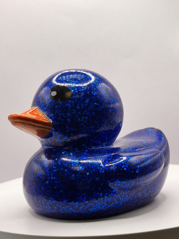 Blue Glossy Glitter Rubber Ducks - Image 2