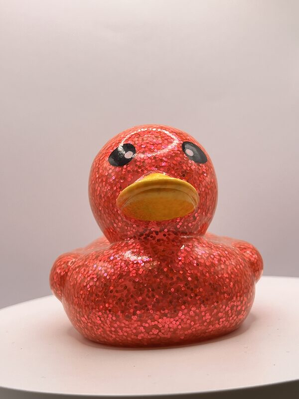 Red Glossy Glitter Rubber Ducks