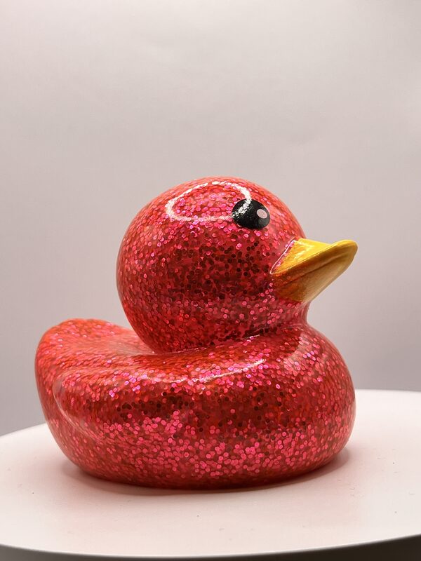 Red Glossy Glitter Rubber Ducks - Image 3