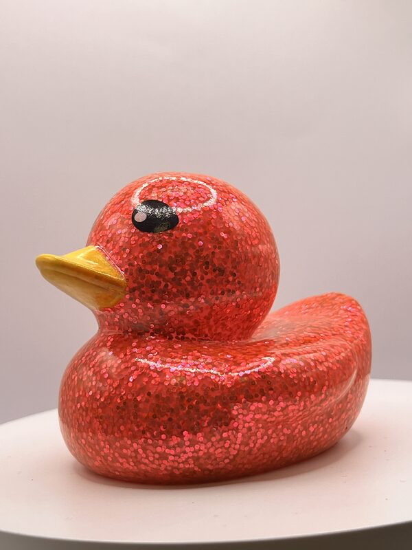Red Glossy Glitter Rubber Ducks - Image 2