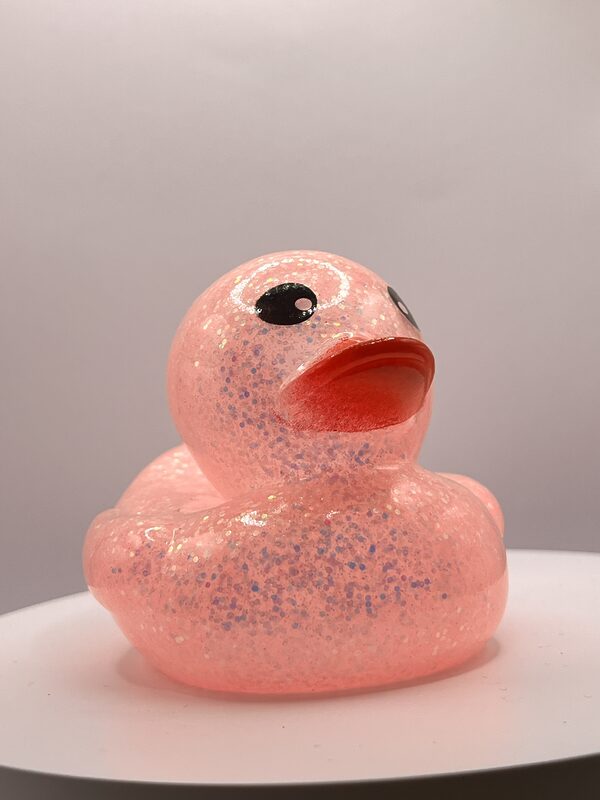 Pink Glossy Glitter Rubber Ducks - Image 3