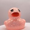 Pink Glossy Glitter Rubber Ducks