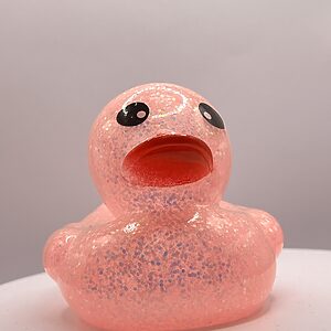 Pink Glossy Glitter Rubber Ducks