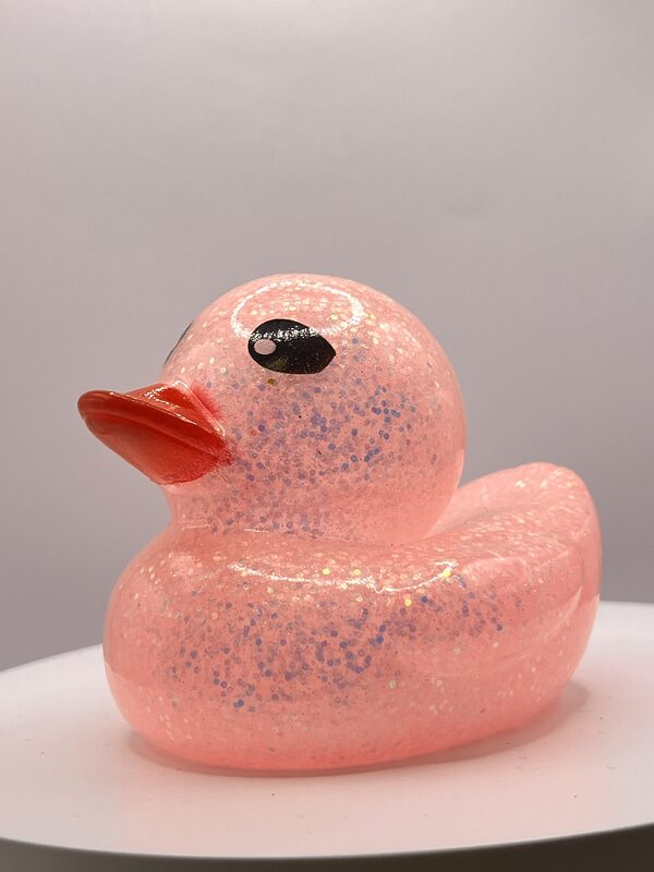 Pink Glossy Glitter Rubber Ducks - Image 2