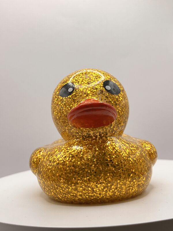 Yellow Glossy Glitter Rubber Ducks