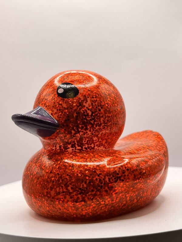 Orange Glossy Glitter Rubber Ducks - Image 2