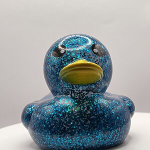 Ligth Blue Glossy Glitter Rubber Ducks