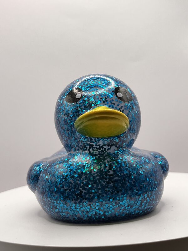 Ligth Blue Glossy Glitter Rubber Ducks
